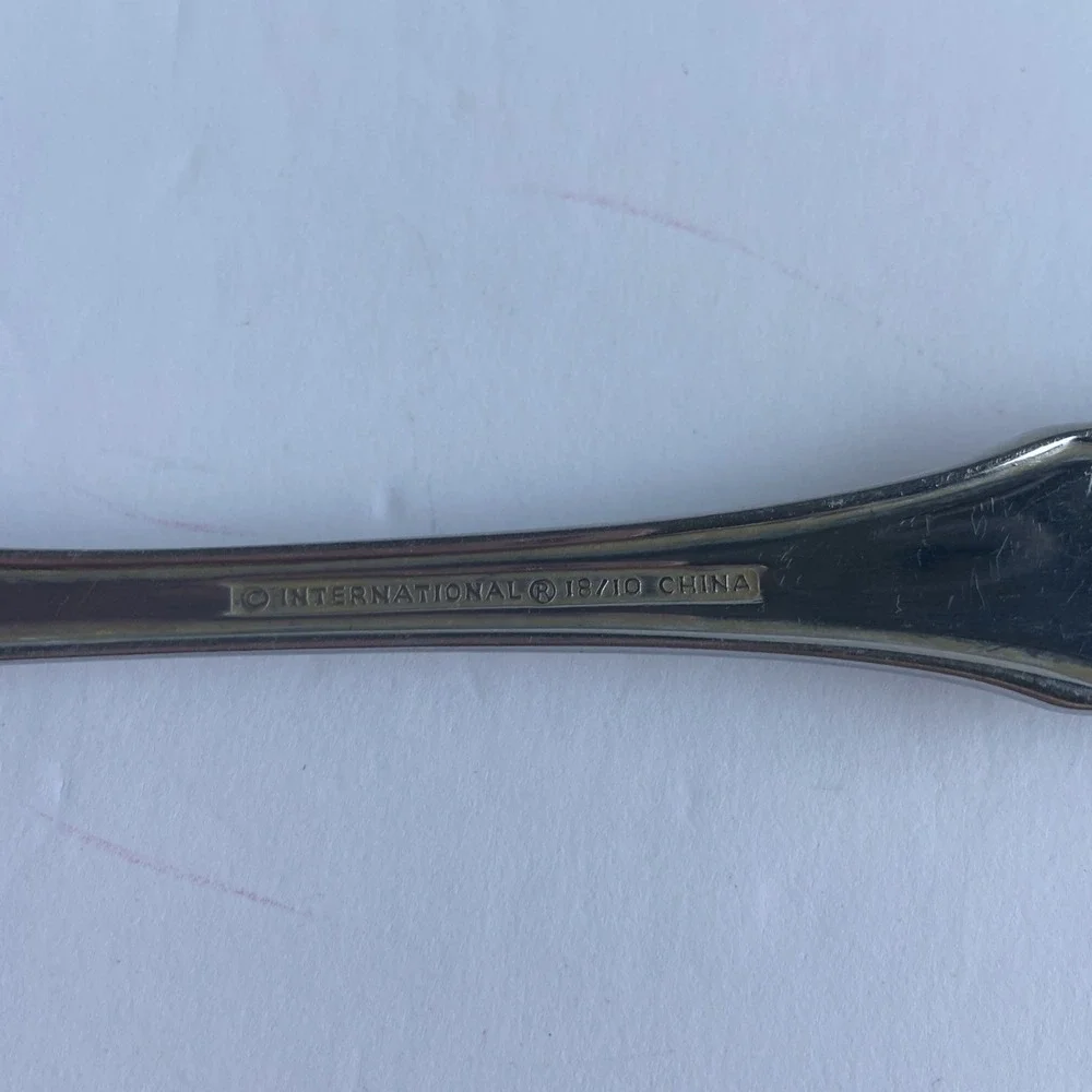 International‎ Silver 18/10 Stainless Cold Meat Serving Fork Heart Pattern 8.5